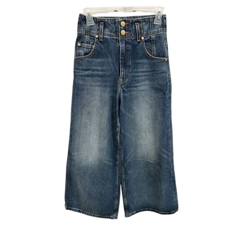Ulla Johnson Yvette Women's Wide-Leg High-Rise‎ Jeans Blue Size 24 AK95